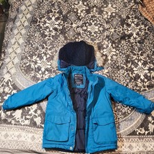 Kids Waterproof Insulated Jacket - Boys/Girls Size 3-4 YRS  Blue Hood  Used