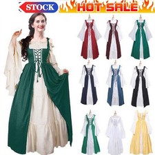 Dress Medieval Women Costume Dress Gothic Renaissance Princess Cosplay Vintage~