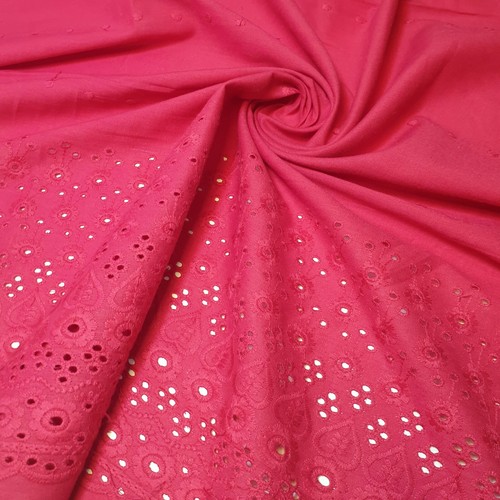 Hot pink 100 cotton - cotton, broderie