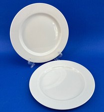IKEA Ribbed Pair Of Off White 9” Dessert/ Salad Plates Turkey 20726