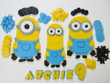 Minions Cake Topper Edible Fondant Personalised Birthday Decorations Handmade UK