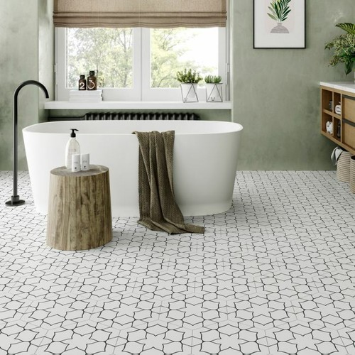 Patterned hexagon porcelain - patterned,