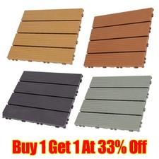 11x Plastic Patio Deck Tiles