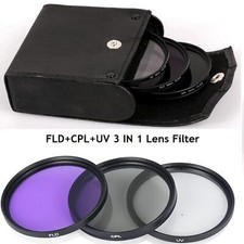 Digital Camera Lens Filter UV+CPL+FLD Kit With Storage Bag For Cannon Nikon Sony