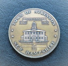 Town of Atkinson Medal Bronze - 1967