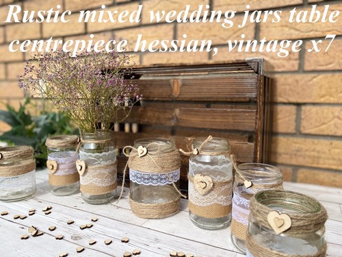 Rustic wedding jars mixed - wedding,