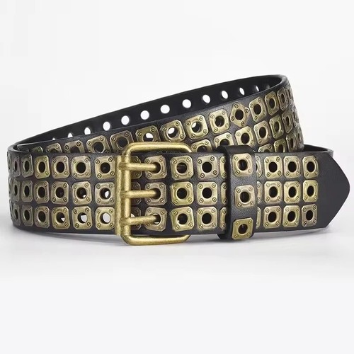 Real leather waist belt gothic - leather,