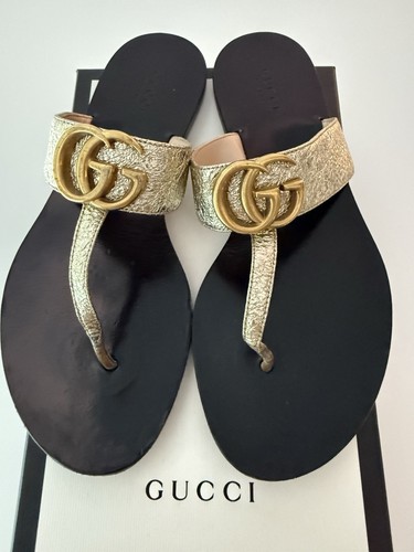 Gucci gold marmont thong - gucci,