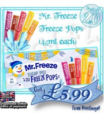 Sugar Free Mr Freeze Mixed Flavour Ice Poles - 20x 45ml - Freeze at Home