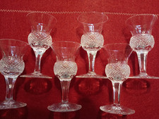 Edinburgh Crystal "Thistle" liqueur glasses PLAIN x 6