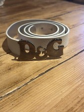 D&G white leather belt 90cm