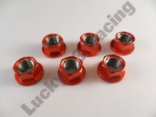 Set of 6 Alloy sprocket cush drive nuts M10 x 1.25mm Red x6 six