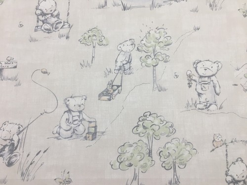 Cotton fabric teddy picnic - fabric, teddy's