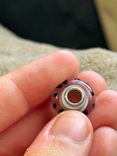 Trollbead black dot and - , white