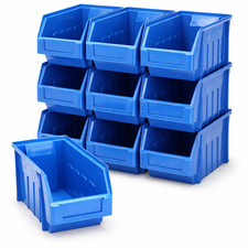 10 BLUE STACKING STORAGE PARTS