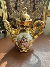 Vintage Porcelain Teapot Gold