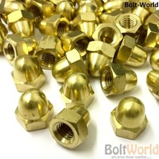 SOLID BRASS HEXAGON DOME NUTS METRIC BOLTS & SCREWS M3 M4 M5 M6 M8 M10 M12 M16
