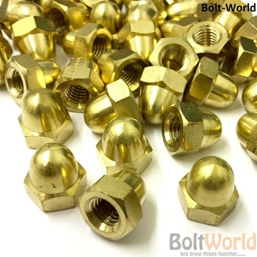 Solid brass hexagon dome - brass,