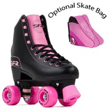 SFR Figure Quad Roller Skates Girl's Women's Black/Pink - FREE SKATE TOOL!