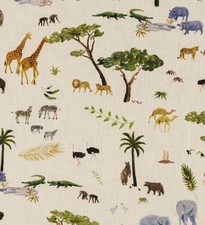 Andrew Martin Curtain Fabric 'NOAH - MULTI' 1.4 METRES LINEN MIX