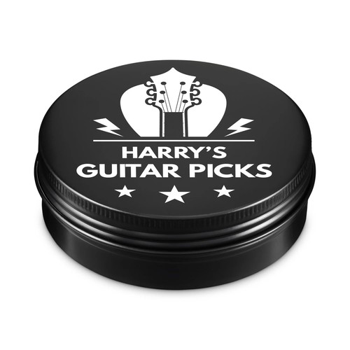 Personalised guitar pick tin - personalised,