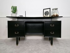 Upcycled G Plan Dressing Table Desk Mid Century Black Gold by Danny Kay Designs