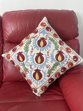 Hand embroidered suzani pillow cover,Uzbek pillowcase,cushion cover 49x49cm (C)