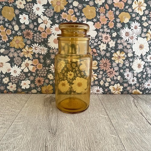 Vintage amber yellow glass - amber,