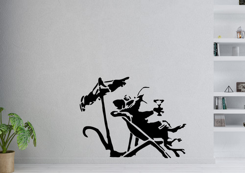 Banksy cocktail rat sticker - rat-,