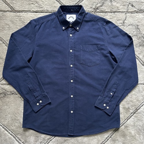 Brutus navy oxford button - navy,