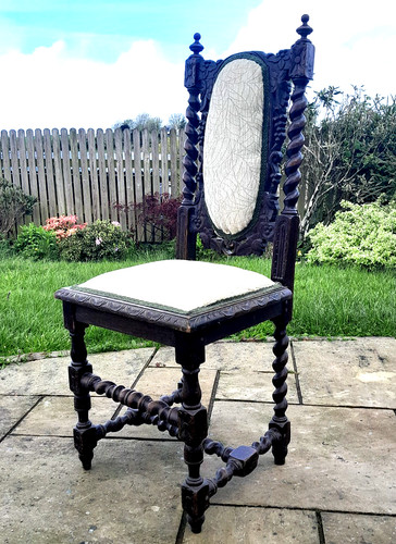 Antique oak heavily carved - heavily,