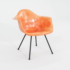 C. 1954 Eames Zenith Herman Miller MAX Arm Shell Chair in Red/Orange Fiberglass