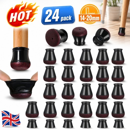 24pcs chair leg - caps, black