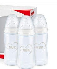 NUK First Choice+ Baby Bottles Set – 300ml (3 Pack, 6–18m)