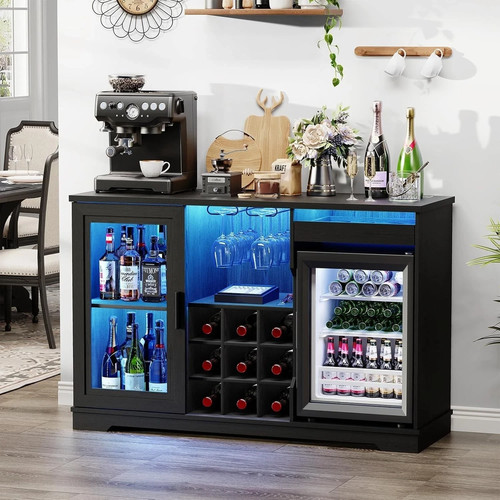 Wine bar cabinet with fridge - bar,