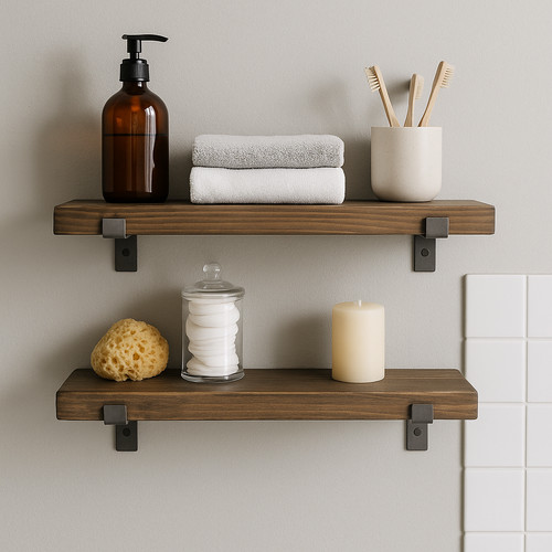 Rustic scaffold board shelves - scaffold,