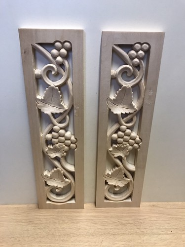 Pair wooden carved ornate - of,