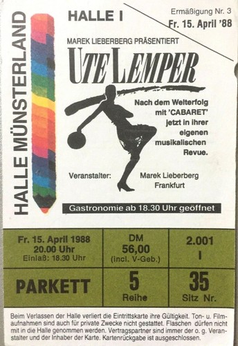 Ute lemper 1988 münster - ,