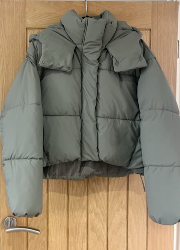 Zara green rubberised hooded - zara,