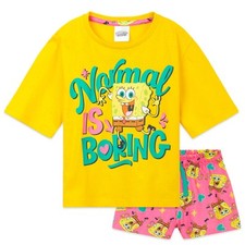 SpongeBob Kids Girls Short Sleeve Pyjama Set Sleepwear Nightwear