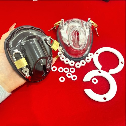 Transparent black chastity - transparent/black,