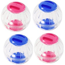  4PCS Hamster Running Ball Toy Transparent Pet Exercise Balls, Silent Wheel Cage
