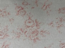 Rambling Roses Fabric Linen Pink Beige Curtain Blind Upholstery 280cm wide