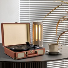 Retro Bluetooth Turntable Vinyl Record Player Stereo Music Audio System