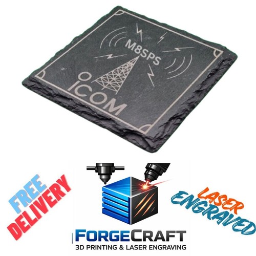 Icom laser engraved slate - icom,