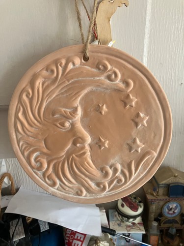 Moon and stars wall plaque - moon,