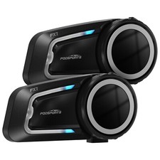 2x FX7 Motorcycle Intercom Headset Bluetooth Helmet 2km 10 Riders Communication