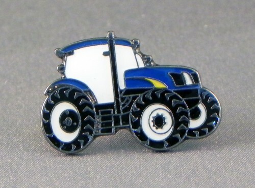 Blue tractor enamel pin - tractor,