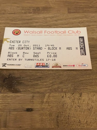 Walsall exeter city match - walsall,