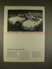1965 Triumph TR-4 TR4 and Spitfire Ad - Real Sports Car